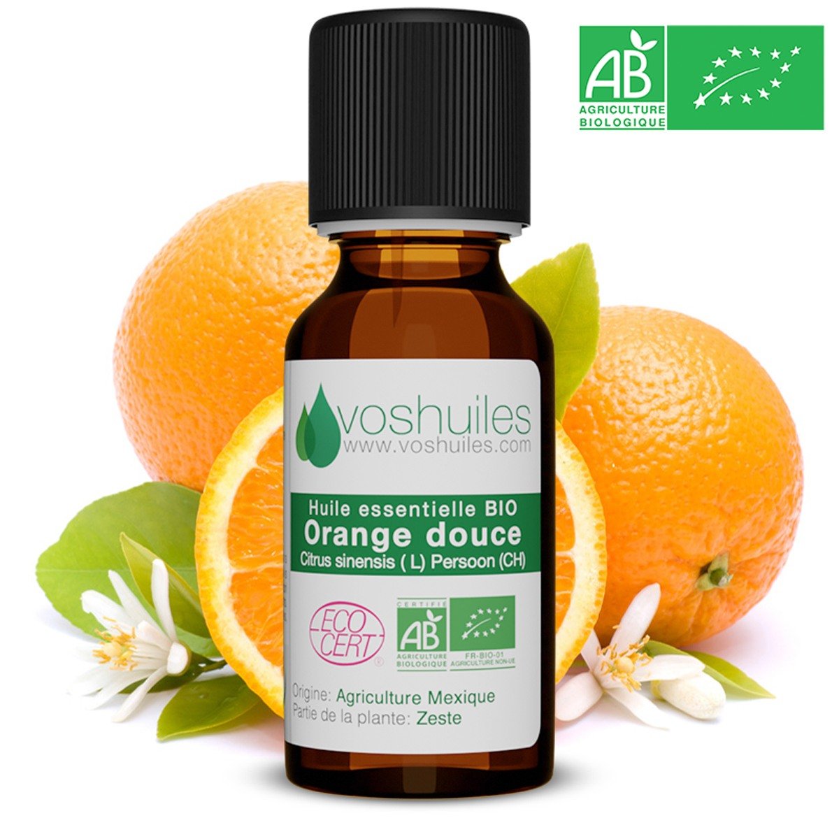 Flacon de 10 ml d'huile essentielle bio 'Propos' Nature' Orange douce - La  Fourmi creative